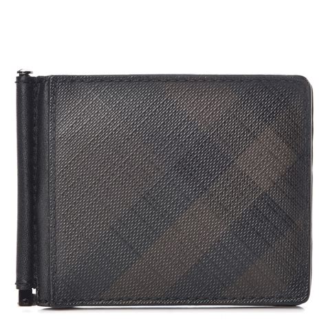 burberry smoked check leather money clip wallet|burberry cardholder clearance.